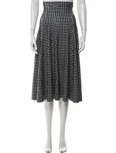 Pre-owned Norma Kamali Houndstooth Print Midi Length Skirt W/ Tags In Multi