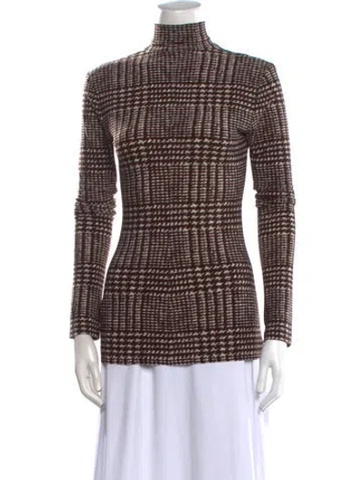 Pre-owned Norma Kamali Houndstooth Print Mini Dress In Brown