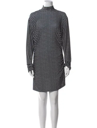Pre-owned Norma Kamali Houndstooth Print Mini Dress In Neutral
