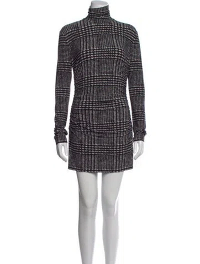 Pre-owned Norma Kamali Houndstooth Print Mini Dress W/ Tags In Neutrals