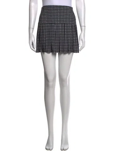 Pre-owned Norma Kamali Houndstooth Print Mini Skirt W/ Tags In Black