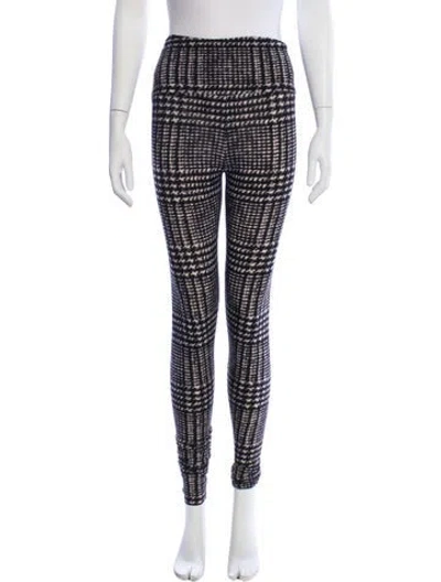 Pre-owned Norma Kamali Houndstooth Print Skinny Leg Pants
