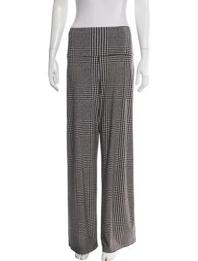 Pre-owned Norma Kamali Houndstooth Print Wide Leg Pants In Multi