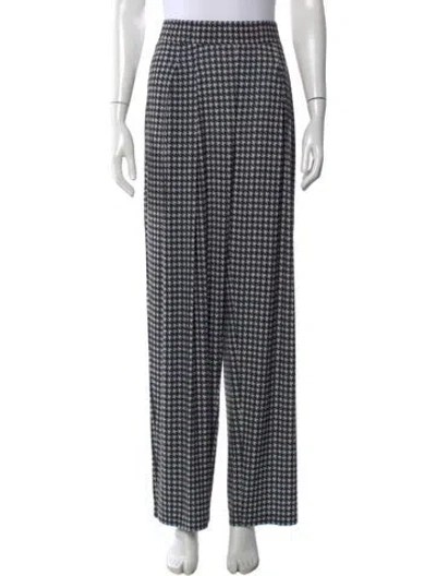 Pre-owned Norma Kamali Houndstooth Print Wide Leg Pants W/ Tags In Neutral