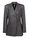 Norma Kamali Classic Double Breasted Jacket In Grey
