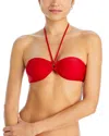 Norma Kamali Jason Halter Bikini Top In Tiger Red