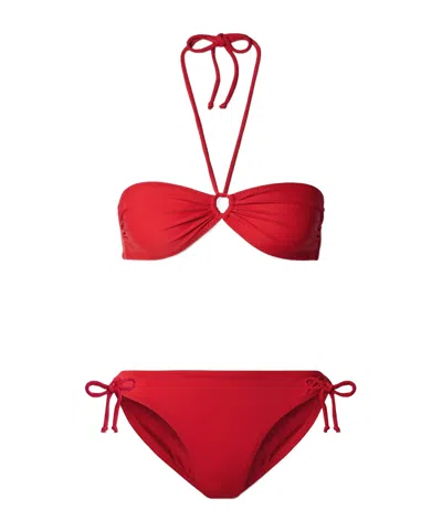 Norma Kamali Jason Cutout Halterneck Bikini In Red