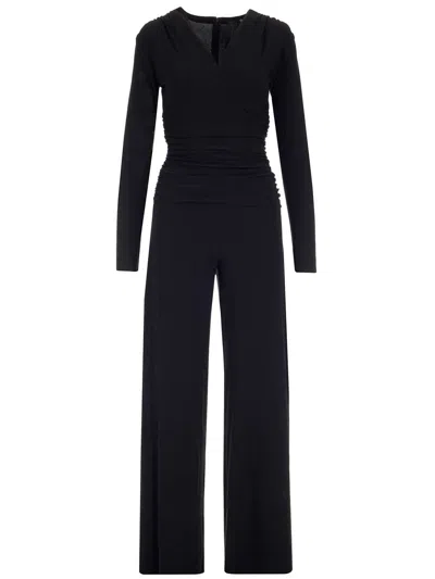 Norma Kamali Jersey Jumpsuit With Long Sleeves In Black