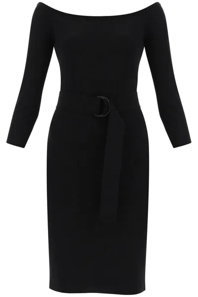 Norma Kamali Jersey Knee Length Dress In Black