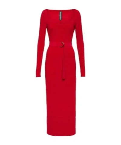 Norma Kamali Jersey Maxi Dress In Red