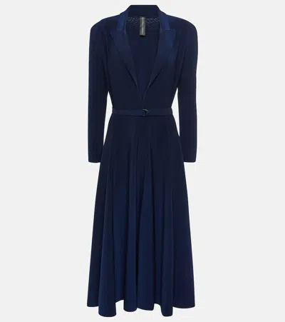 Norma Kamali Jersey Midi Dress In Blue