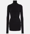 Norma Kamali Pickleball Ruched Stretch-jersey Mini Dress In Schwarz