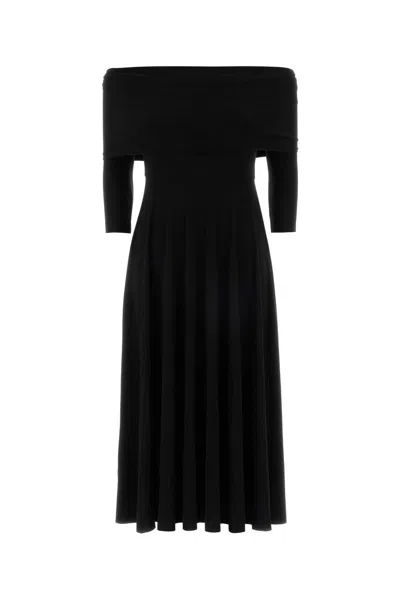 Norma Kamali Jersey Off-shoulder Dress In Black