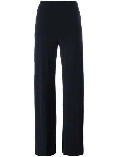 Norma Kamali Jersey Straight Leg Trousers In Black