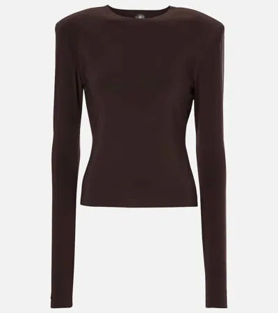 Norma Kamali Jersey Top In Brown