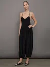 Norma Kamali Kenny Draped Stretch-jersey Jumpsuit In Black