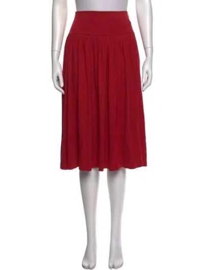 Pre-owned Norma Kamali Knee-length Skirt In Red