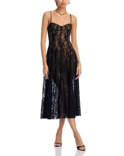 NORMA KAMALI LACE BODYSUIT MIDI DRESS