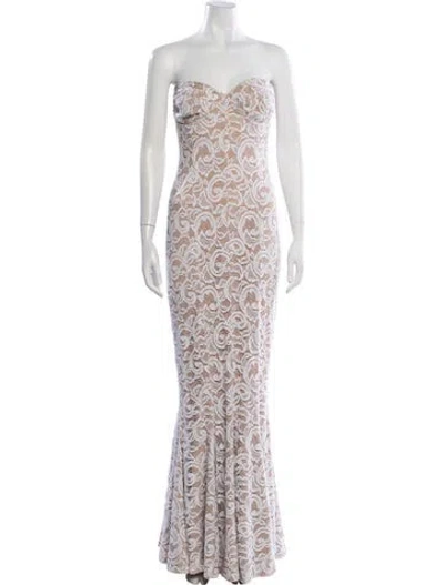 Pre-owned Norma Kamali Lace Pattern Long Dress In Multi