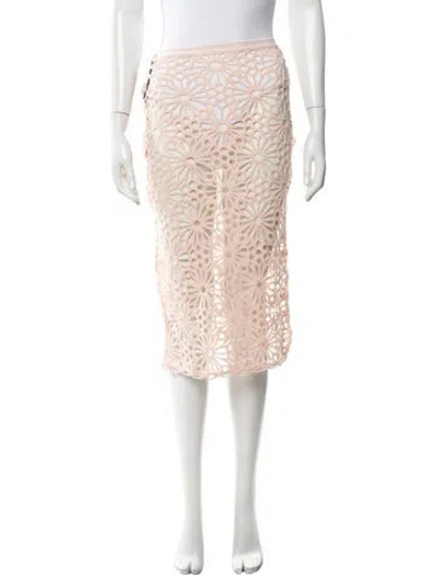 Pre-owned Norma Kamali Lace Pattern Midi Length Skirt W/ Tags In Multi