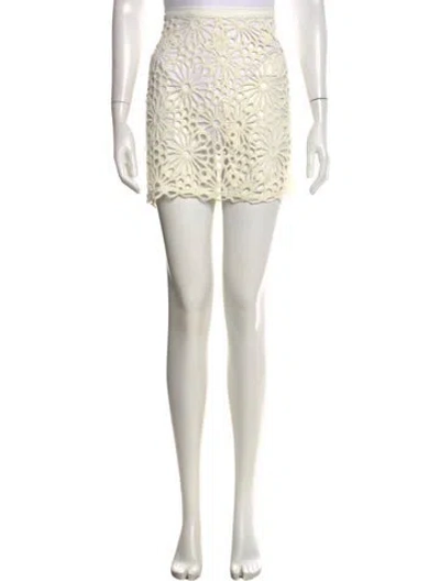 Pre-owned Norma Kamali Lace Pattern Mini Skirt In Black