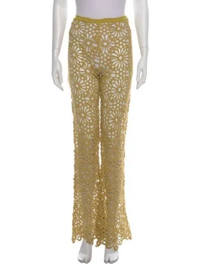 Pre-owned Norma Kamali Lace Pattern Wide Leg Pants In Multi