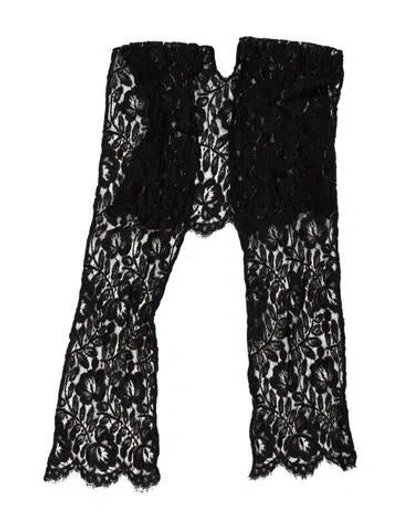 Pre-owned Norma Kamali Lace Printed Stole In Black