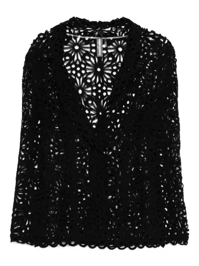 NORMA KAMALI NORMA KAMALI LACE SINGLE-BREASTED BLAZER JACKET