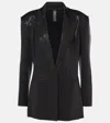 Norma Kamali Dark Grey Faux Leather Jacket In Black