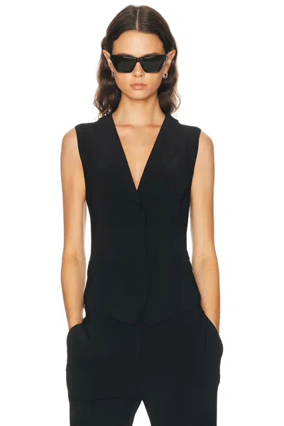Norma Kamali Lapel Vest In Black
