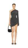 Norma Kamali Lazy Diana Ruched Minidress In Ë‹¤í�¬ Ê·¸ë ˆì�´