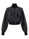 Norma Kamali High Neck Bomber Jacket Puffer Jackets Black In Black