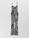 Norma Kamali Leopard Print Fishtail Jumpsuit Straps In Multi