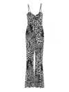 Norma Kamali Leopard Print Flared Jumpsuit In Animal Print