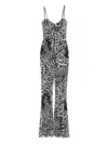 Norma Kamali Leopard Print Flared Jumpsuit In Animal Print