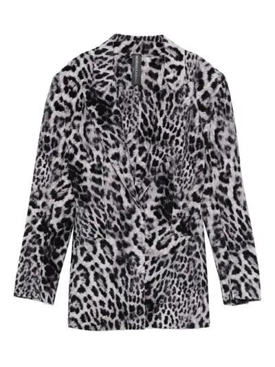 NORMA KAMALI NORMA KAMALI LEOPARD PRINT SINGLE-BREASTED JACKET