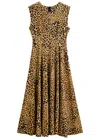 Norma Kamali Leopard-print Stretch-jersey Midi Dress In Brown