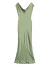Norma Kamali Cap Sleeve Maria Gown Dress In Green