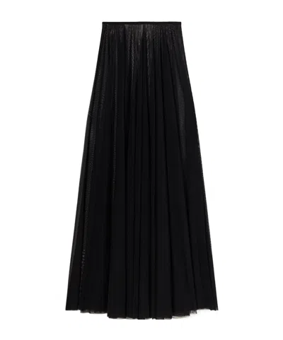 Norma Kamali Tulle Maxi Skirt In Animal Print