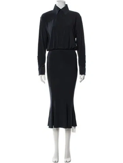 Pre-owned Norma Kamali Long Dress In Blue