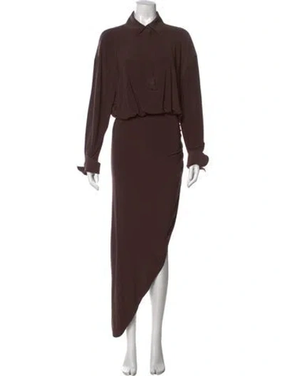 Pre-owned Norma Kamali Long Dress In Brown