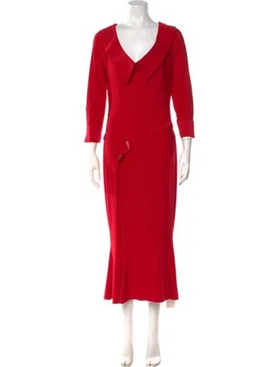 Pre-owned Norma Kamali Long Dress In Red