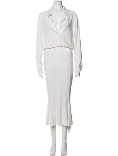 Pre-owned Norma Kamali Long Dress In White