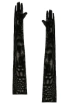 Norma Kamali Long Gloves In Black Mesh