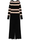 Norma Kamali Black/beige Spliced Straight Leg Jumpsuit
