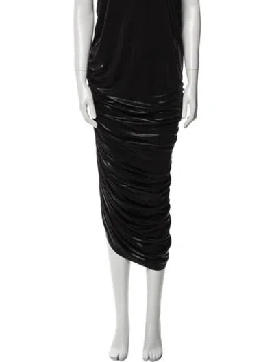 Pre-owned Norma Kamali Long Skirt In Black