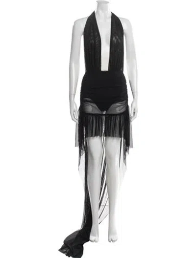 Pre-owned Norma Kamali Long Skirt In Black