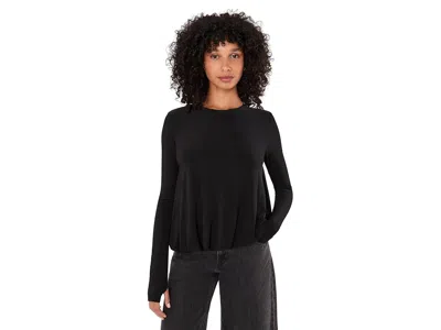 Norma Kamali Long Sleeve Babydoll Top Women's Clothing Black: Lg (women's 8)