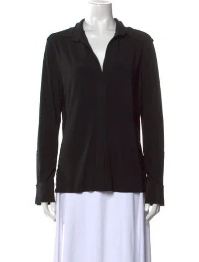 Pre-owned Norma Kamali Long Sleeve Blouse In Black