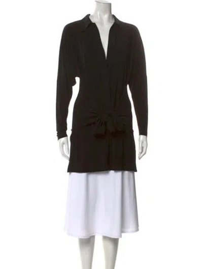 Pre-owned Norma Kamali Long Sleeve Blouse In Black